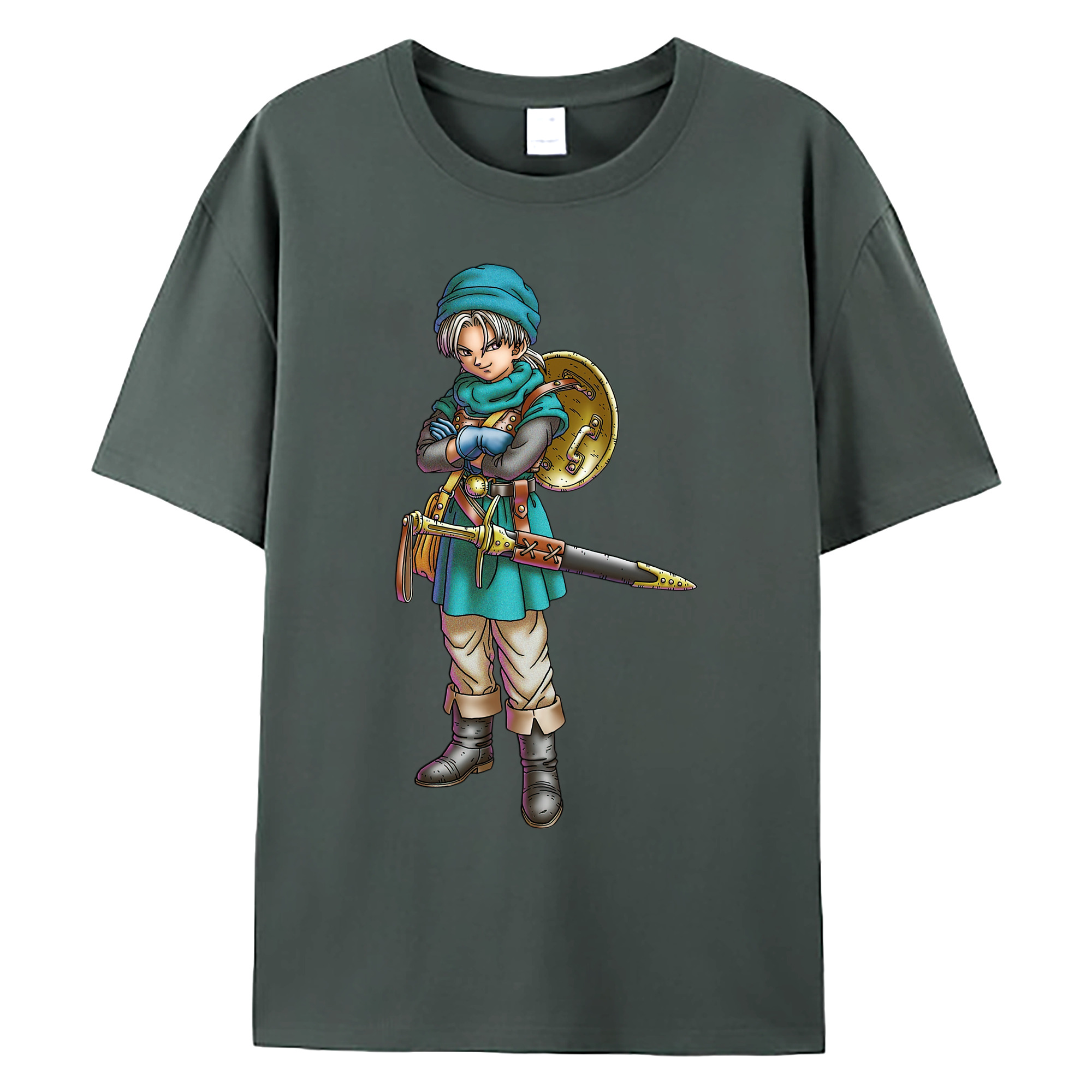 （画像用） ドラゴンクエスト Doragon Kuesuto Dragon Quest 綿100％ メンズ半袖Tシャツ｜肌触りやわらか＆通気性